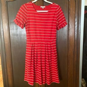 Anthropologie Red Striped Dress brand Bordeaux